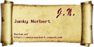 Janky Norbert névjegykártya